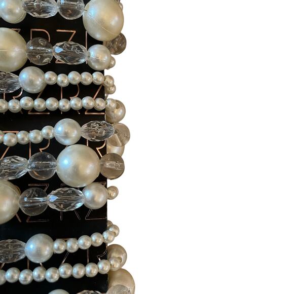 Rachel Zoe Garland Faux Pearl Iridescent Beads 20ft Christmas Tree Wreath Mantel - Picture 9 of 9